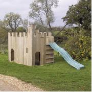 Wooden Castle and Slide Inc Installation
