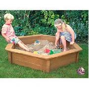 Plum Hexagonal Sandbox with Base and Cover
